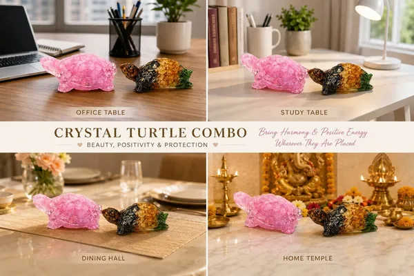 Agatesaura_Arunangshu_Spiritual_Rose_Quartz_&_Money_Magnet_Tortoise_Combo_Decorative_Showpiece__-__4_cm_(Crystal,_Multicolor)