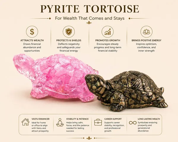 Agatesaura_Arunangshu_Spiritual_Pyrite_Tortoise_&_Rose_Quartz_Tortoise_Combo_Decorative_Showpiece__-__3_cm_(Crystal,_Beige,_Pink)