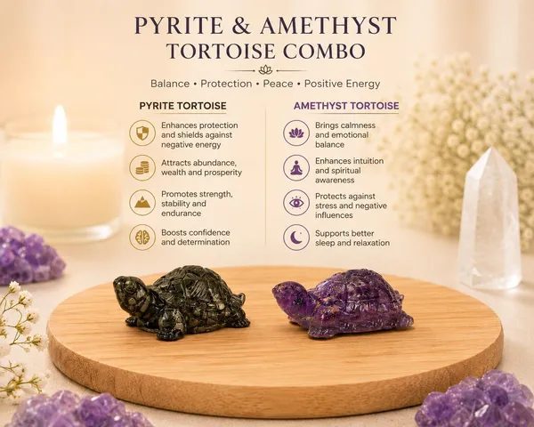 Agatesaura_Arunangshu_Spiritual_Pyrite_&_Amethyst_gemstone_tortoise_combo_Decorative_Showpiece__-__3_cm_(Crystal,_Beige,_Blue)