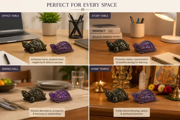 Agatesaura_Arunangshu_Spiritual_Pyrite_&_Amethyst_gemstone_tortoise_combo_Decorative_Showpiece__-__3_cm_(Crystal,_Beige,_Blue)