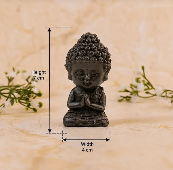 Agatesaura_Rudrakesha_Pyrite_Dust_Buddha_&_Pyrite_Tortoise_Combo_Decorative_Showpiece__-__7_cm_(Crystal,_Black)