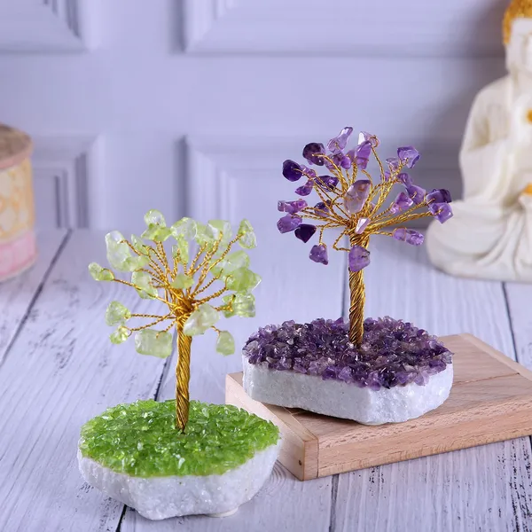 Multiagate_Peridot_&_Amethyst_Crystal_Tree_Decorative_Showpiece__-__10_cm_(Crystal,_Multicolor)