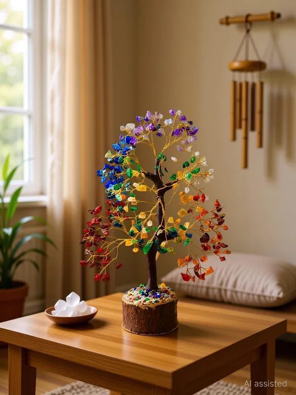 Multiagate_7_Chakra_Crystal_Tree_100_Gemstones_for_Energy_Healing_Meditation_Home_Decor_Decorative_Showpiece__-__26_cm_(Crystal,_Stone,_Wood,_Multicolor,_Brown)