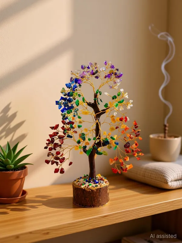 Multiagate_7_Chakra_Crystal_Tree_100_Gemstones_for_Energy_Healing_Meditation_Home_Decor_Decorative_Showpiece__-__26_cm_(Crystal,_Stone,_Wood,_Multicolor,_Brown)