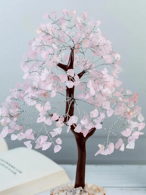 Multiagate_Rose_Quartz_200_Crystal_Tree_Good_Luck_Showpiece_for_Home_Decor_Tree_Gift_Item_Decorative_Showpiece__-__15_cm_(Crystal,_Pink)