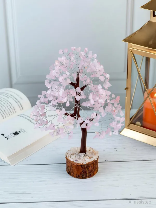 Multiagate_Rose_Quartz_200_Crystal_Tree_Good_Luck_Showpiece_for_Home_Decor_Tree_Gift_Item_Decorative_Showpiece__-__15_cm_(Crystal,_Pink)
