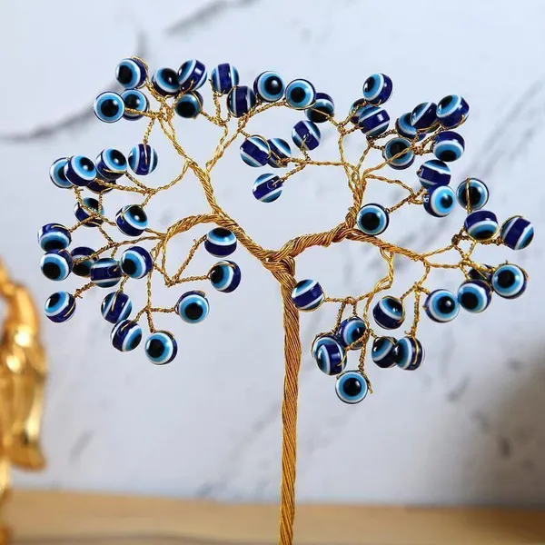 Multiagate_Evil_Eye_Wishing_Tree_|_Handcrafted_Protective_Décor_for_Home,_Office_&_Gifting_Decorative_Showpiece__-__15.5_cm_(Stone,_Blue)