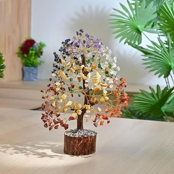 Multiagate_7_Chakra_Crystal_Tree/Showpiece_Good_Luck_and_Positive_Energy_decor_Decorative_Showpiece__-__12_cm_(Crystal,_Multicolor)