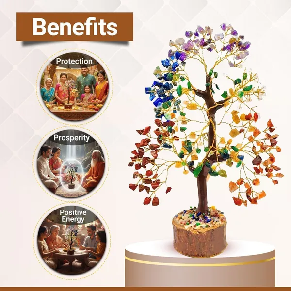 Multiagate_7_Chakra_Crystal_Tree/Showpiece_Good_Luck_and_Positive_Energy_decor_Decorative_Showpiece__-__12_cm_(Crystal,_Multicolor)