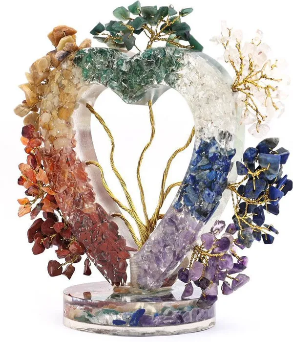 Multiagate_7-Stone_Chakra_Glass_Heart_–_Spiritual_Wish_Tree_Home_Decorative_Showpiece__-__8_cm_(Crystal,_Multicolor)