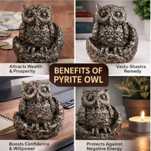 Multiagate_Pyrite_Owl_with_Moon_Base_for_Home_Office_Decor_Gift_Vastu_Feng_Shui_Owl_Decorative_Showpiece__-__9_cm_(Crystal,_Black)