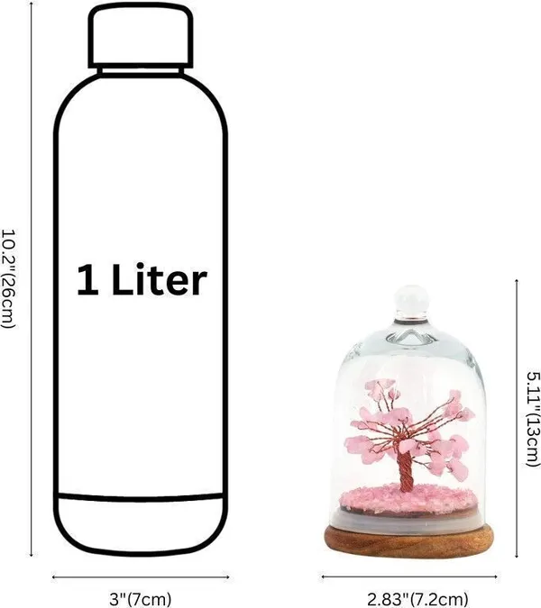 Multiagate_Rose_Quartz_Wish_Tree_in_Glass_Dome_-_Spiritual_Home_Decorative_Showpiece__-__12_cm_(Glass,_Stone,_Wood,_Crystal,_Pink)