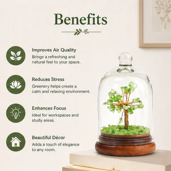 Multiagate_Green_Aventurine_Crystal_Dome_Tree_for_Home_&_Office_Decor_Decorative_Showpiece__-__12_cm_(Glass,_Stone,_Wood,_Crystal,_Multicolor)
