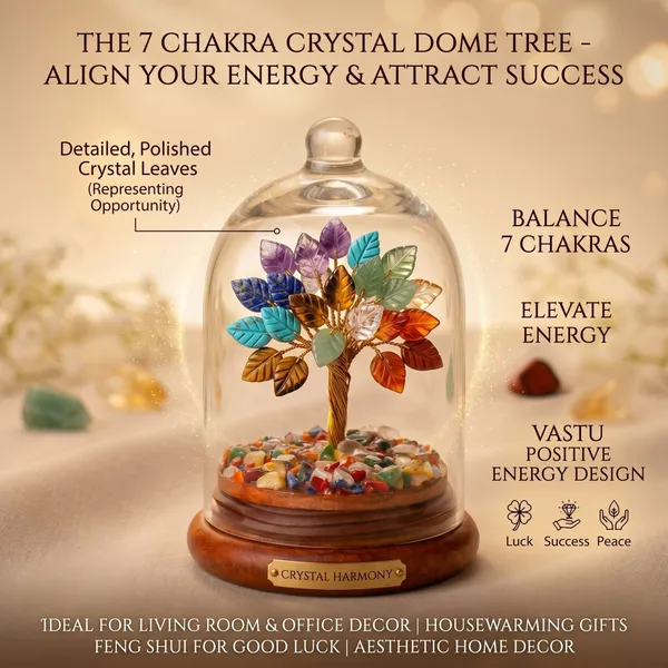 Multiagate_7_Chakra_Crystal_Tree_with_Glass_Dome_for_Home_Decor_&_Meditation_Gift_Decorative_Showpiece__-__15_cm_(Glass,_Stone,_Wood,_Crystal,_Multicolor)