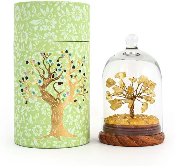 Multiagate_Citrine_Wish_Tree_with_Glass_Dome_-_Spiritual_Home_Decorative_Showpiece__-__12_cm_(Glass,_Stone,_Wood,_Crystal,_Multicolor)