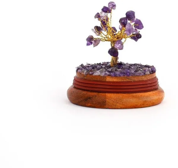 Multiagate_Amethyst_Wish_Tree_in_Glass_Dome_-_Spiritual_Home_Decorative_Showpiece__-__12_cm_(Glass,_Stone,_Wood,_Crystal,_Pink)