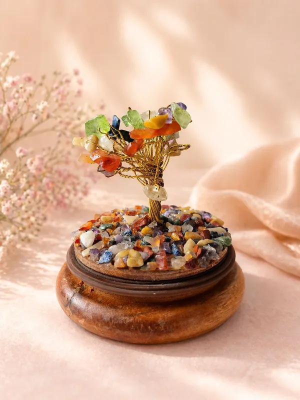 Multiagate_7_Chakra_Dome_Tree_for_your_Home_and_Offive_Decorative_Showpiece__-__15_cm_(Glass,_Stone,_Wood,_Crystal,_Multicolor)