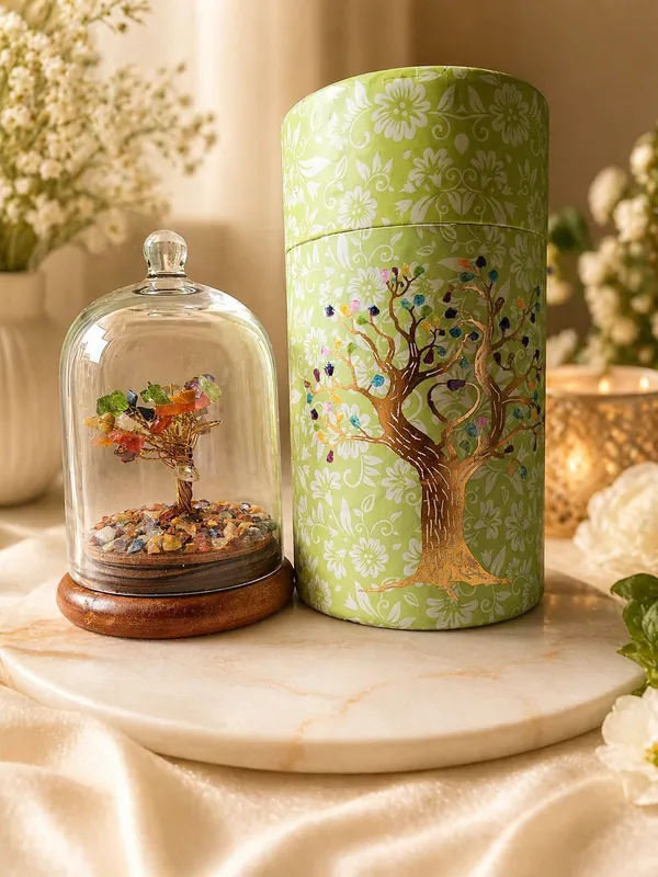 Multiagate_7_Chakra_Dome_Tree_for_your_Home_and_Offive_Decorative_Showpiece__-__15_cm_(Glass,_Stone,_Wood,_Crystal,_Multicolor)
