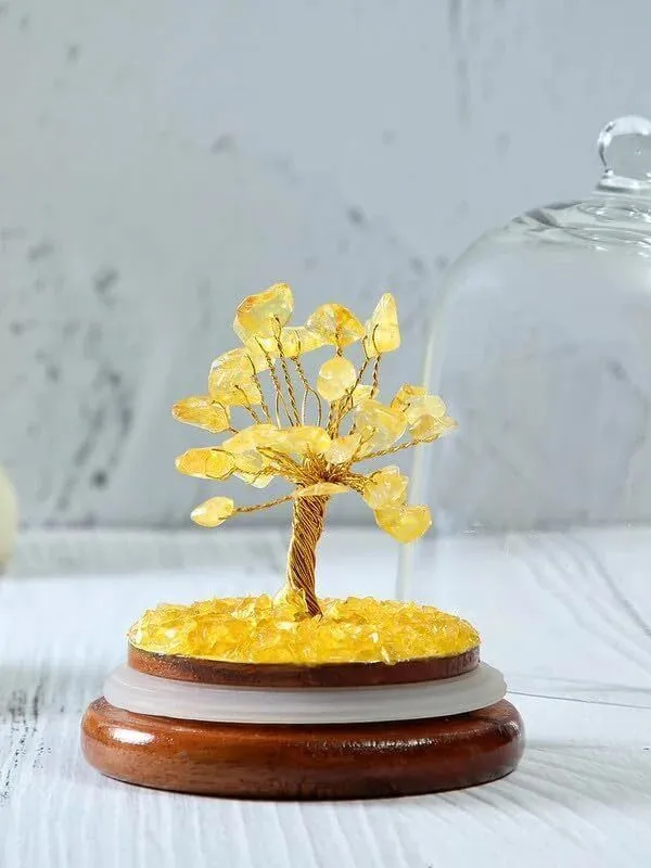 Multiagate_Citrine_Gemstone_Crystal_Dome_Wish_Tree_Decorative_Showpiece__-__12_cm_(Glass,_Stone,_Wood,_Crystal,_Yellow,_Multicolor)