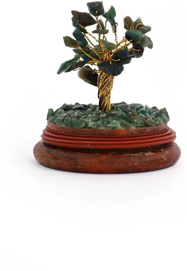 Multiagate_Green_Aventurine_Glass_Dome_Wish_Tree_Decorative_Showpiece__-__12.5_cm_(Glass,_Stone,_Wood,_Crystal,_Green)