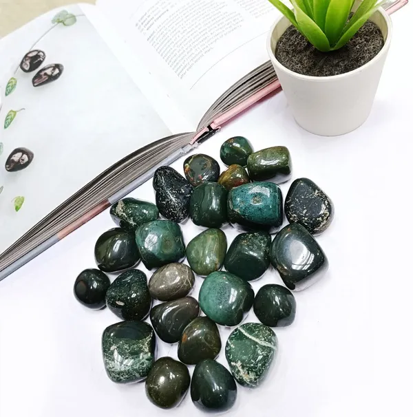 Agatesaura_Blood_Stone_Tumbled_Stone_50_Gram_Regular_Asymmetrical_Crystal_Stone_(Green_50_g)