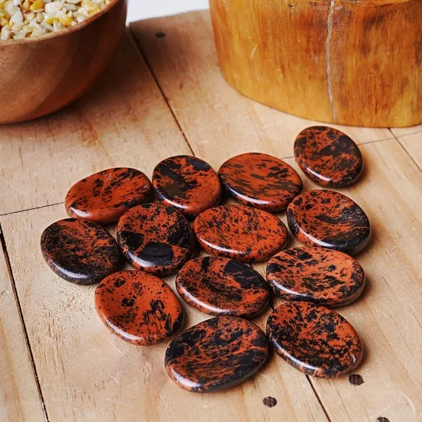 Agatesaura_Mahogany_Obsidian_Jasper_Thumb_Worry_Stone_for_reiki_healing_Vastu_Meditation_Polished_Oval_Crystal_Stone_(Black,_Maroon_1_Pieces)