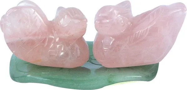 Multiagate_Rose_Quartz_stone-_Pair_Love_Pink_Ducks_Pair_2_Inch,_Valentines_Regular,_Polished_Asymmetrical_Crystal,_Quartz_Stone_(Pink_1_Pieces)