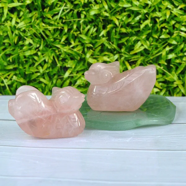 Multiagate_Rose_Quartz_stone-_Pair_Love_Pink_Ducks_Pair_2_Inch,_Valentines_Regular,_Polished_Asymmetrical_Crystal,_Quartz_Stone_(Pink_1_Pieces)