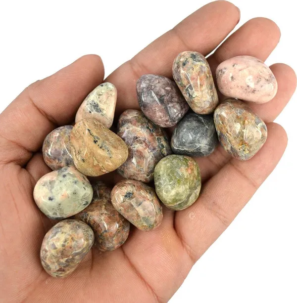 Multiagate_100%_Natural_Crystal_New-132-Spotted_Jasper-Tumble-stone-100gm_Regular_Asymmetrical_Crystal_Stone_(Multicolor_100_g)