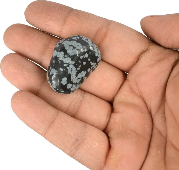 Multiagate_129-Snowflake_Obsidian-Single-Tumble-Stone-1pc_Polished_Asymmetrical_Crystal_Pebbles_(Black,_Grey_1_Pieces)