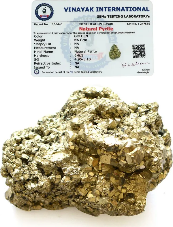 Multiagate_Natural_Pyrite_Rough_Stone_275_gms_Regular_Asymmetrical_Crystal,_Rock_Stone_(Gold_275_g)