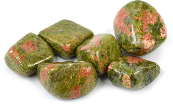 Multiagate_100%_Natural_UnakiteCrystal_Tumble_Stone_50gm_Polished_Asymmetrical_Crystal_Stone_(Green,_Red_50_g)