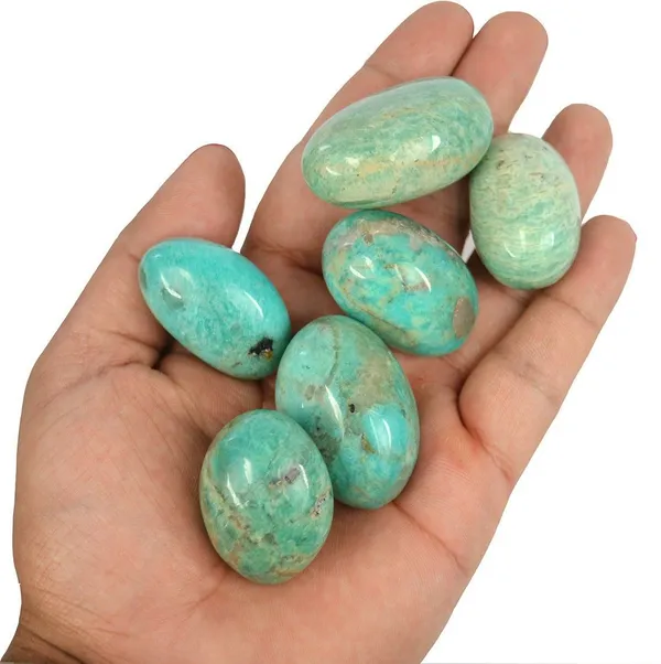 Multiagate_100%_Natural_Amazonite_SuperiorCrystal_Tumble_Stone_50gm_Polished_Asymmetrical_Crystal_Stone_(Green_50_g)