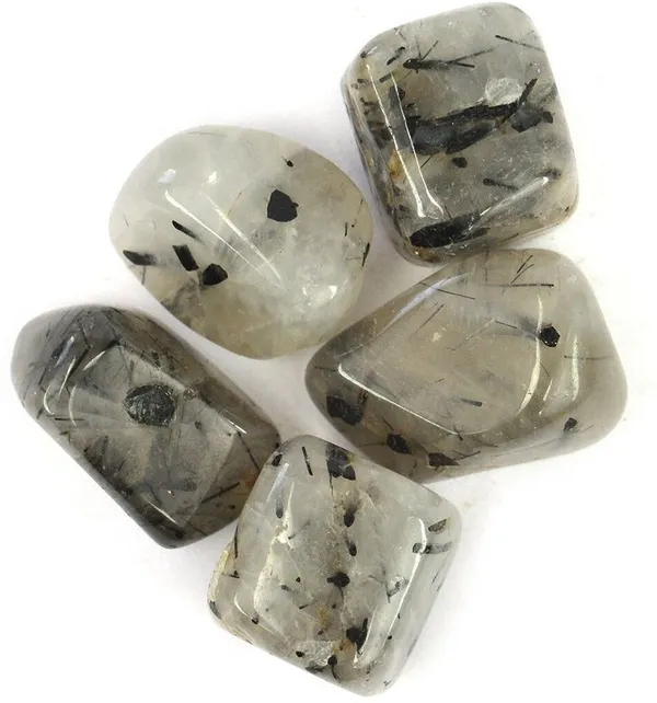 Multiagate_100%_Natural_Black_Rutile_QuartzCrystal_Tumble_Stone_50gm_Polished_Asymmetrical_Crystal_Stone_(Grey_50_g)