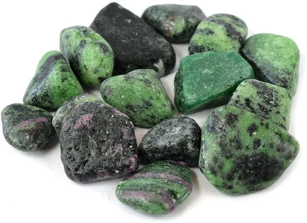 Multiagate_100%_Natural_Black_Spotted_Green_ZoisiteCrystal_Tumble_Stone_50gm_Polished_Asymmetrical_Crystal_Stone_(Green_50_g)