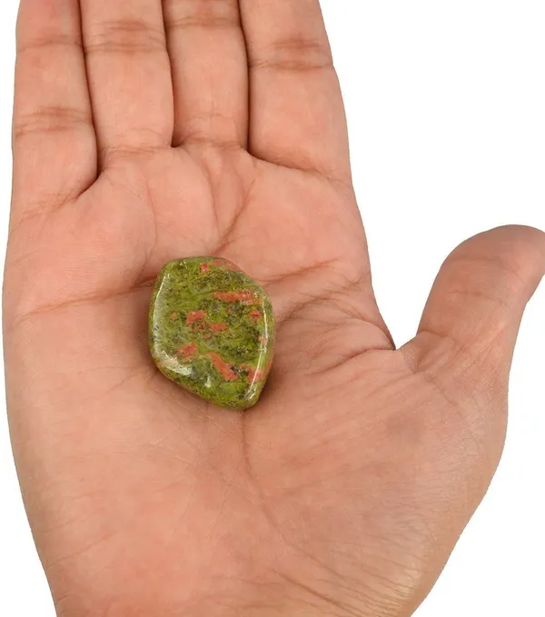 Multiagate_142-Unakite-Single-Tumble-Stone-1pc_Polished_Asymmetrical_Crystal_Pebbles_(Multicolor_1_Pieces)