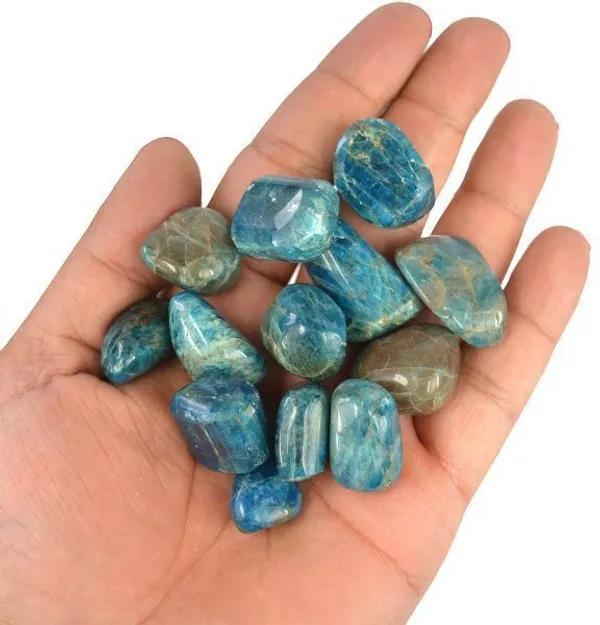 Multiagate_Natural_Apatite_Tumble_Stone_Stone_for_Healing_and_Crystal_Healing_Tumbled_Polished_Asymmetrical_Crystal,_Quartz_Stone_(Blue_100_g)