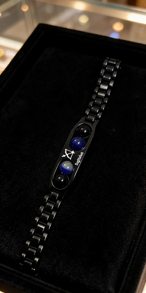 Black_Metal_Beaded_Link_Bracelet_For_Men