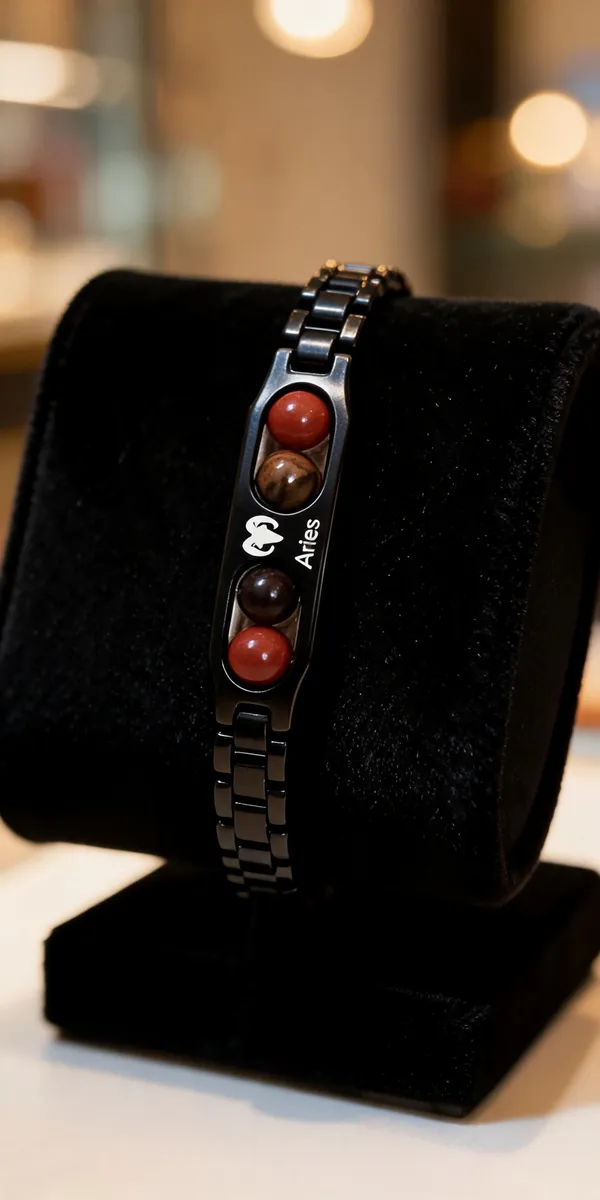 Black_Metal_Aries_Beaded_Bracelet_For_Men