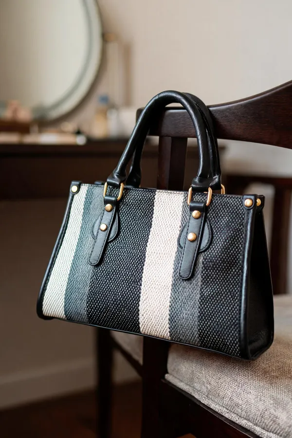 Black_Textured_Structured_Handbag_For_Women