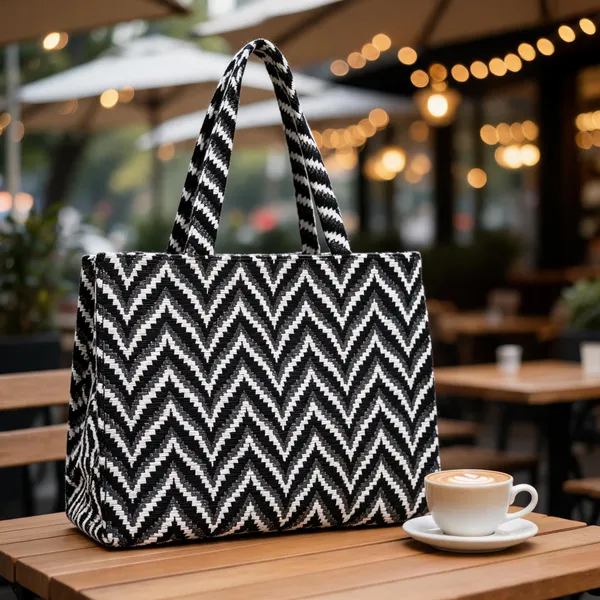 Black_Woven_Chevron_Tote_Bag_For_Women