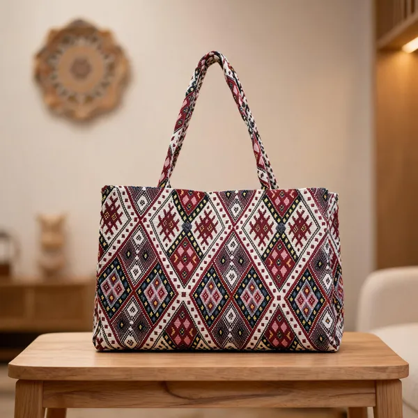 Multicolour_Woven_Tote_Bag_For_Women