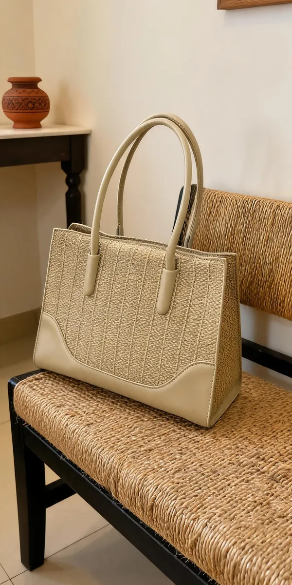 Beige_Woven_Tote_Handbag_For_Women