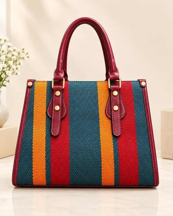 Maroon_Synthetic_Leather_Structured_Handbag_For_Women