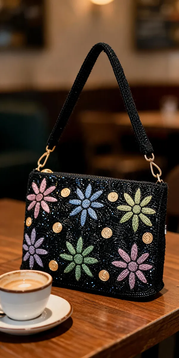 Black_Beaded_Floral_Shoulder_Bag_For_Women