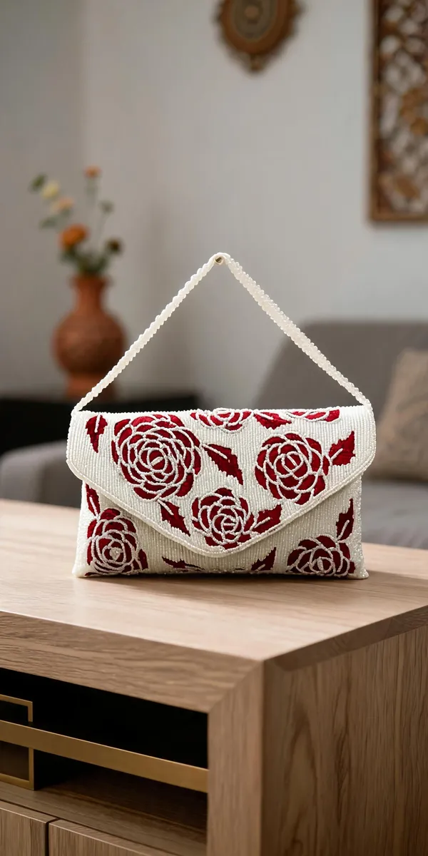 White_And_Red_Beaded_Floral_Sling_Bag_For_Women