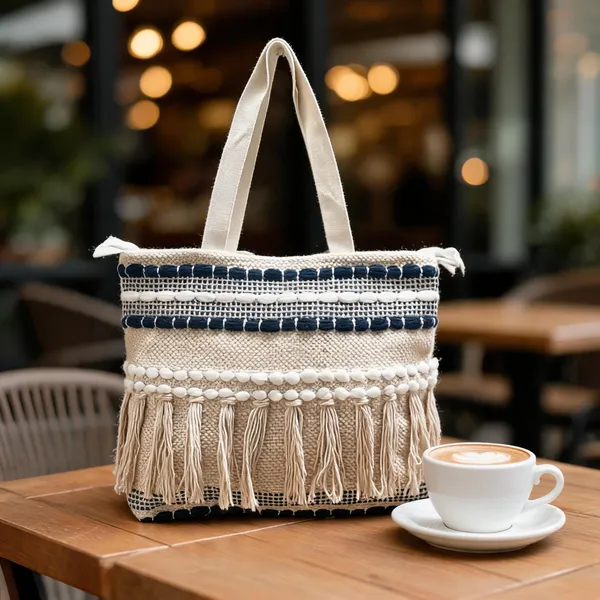 Beige_And_Black_Woven_Embellished_Tote_Bag_For_Women