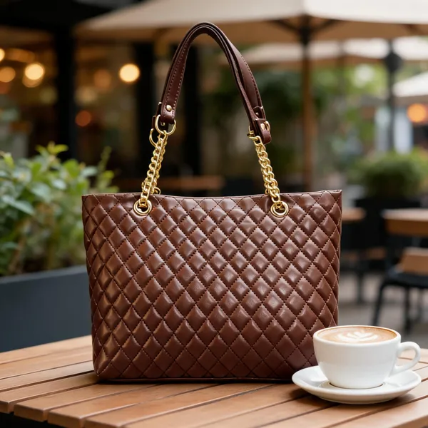 Light_Brown_Quilted_Tote_Handbag_For_Women