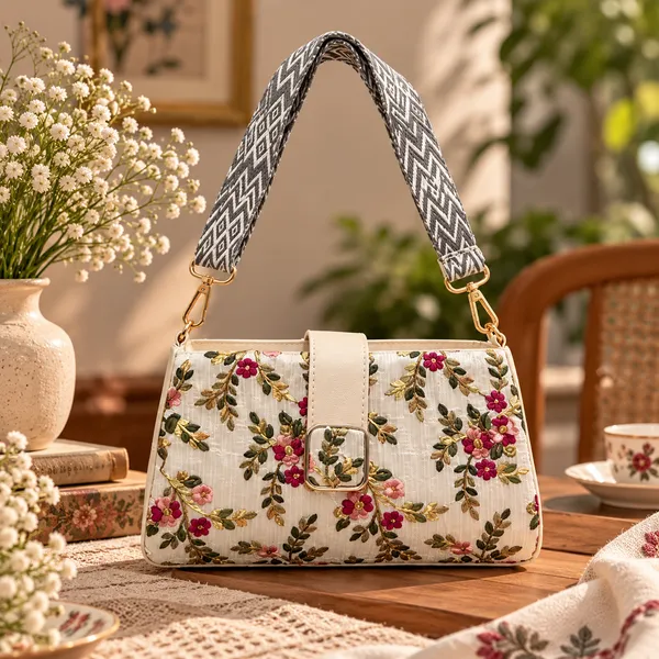 Beige_And_Pink_Embroidered_Shoulder_Bag_For_Women
