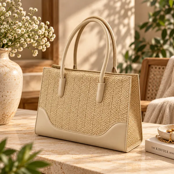 Beige_Woven_Tote_Handbag_For_Women